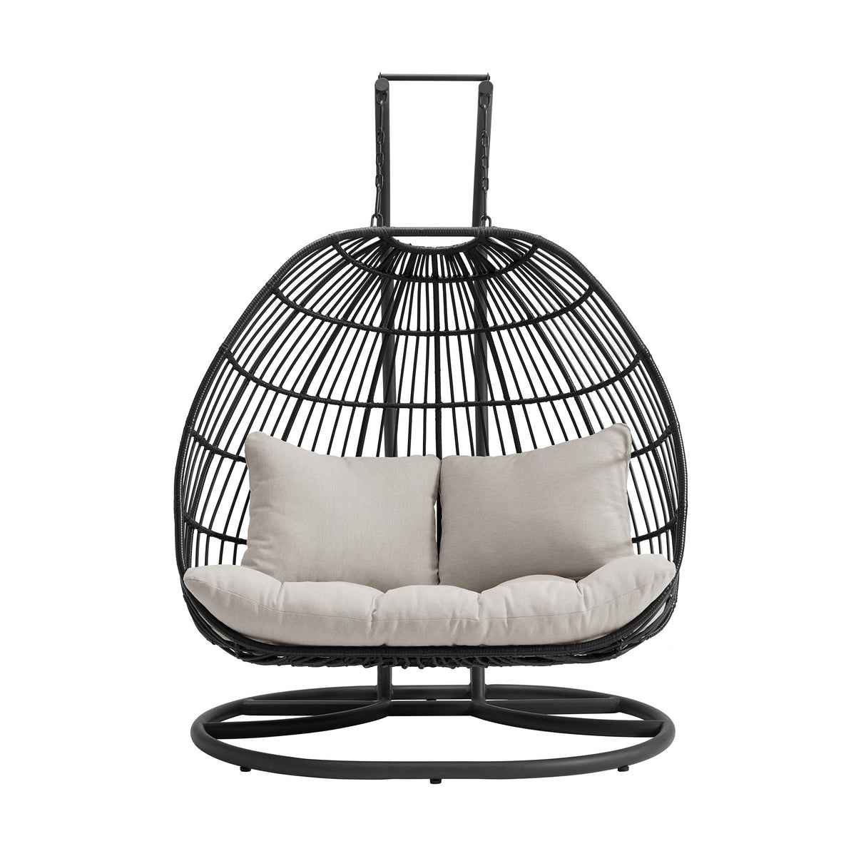 Playa Double Swing Chair Complete in Dark Gray by Elements International, view 9