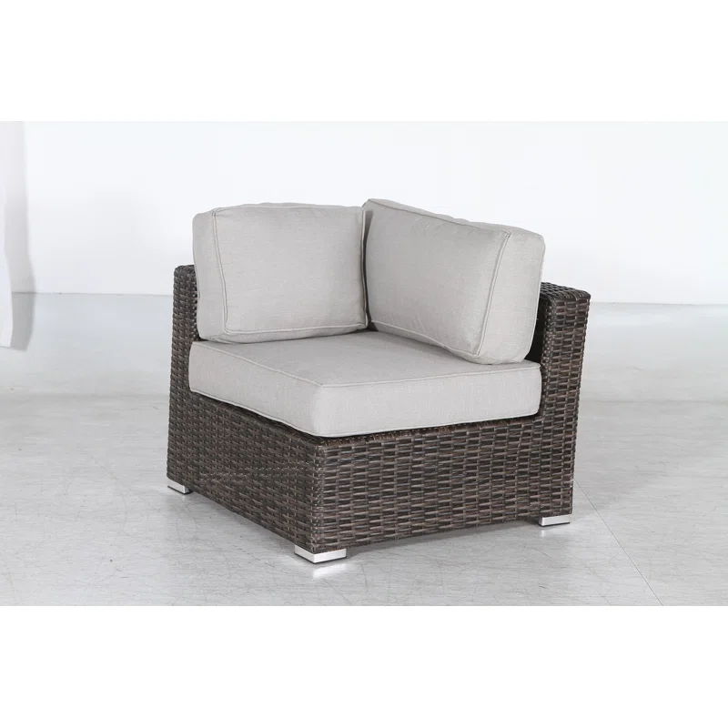 Seating Set With Cushions Handcrafted Wicker Design