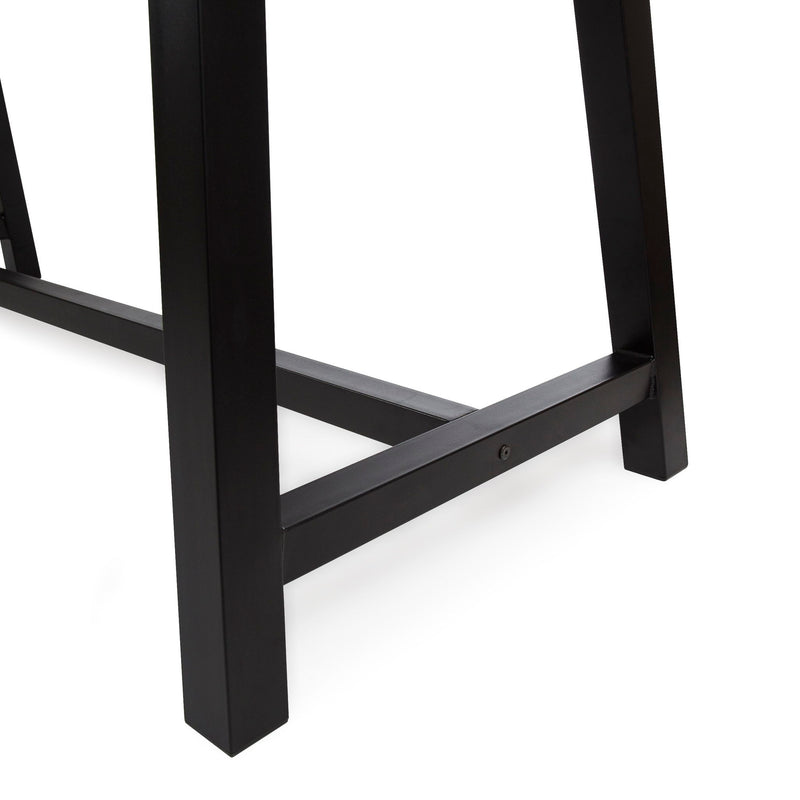 Rustic Outdoor Acacia Wood Dining Table - Black / Light Gray