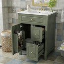 Elegant Bathroom Vanity With Ceramic Sink, Soft Close Doors And Drawers, Double Storage Racks