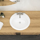20 X 18" Modern Ceramic Oval Undermount Bathroom Sink With 3 Faucet Holes - White
