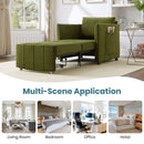 Upholstered Convertible Sleeper Sofa With 5 Position Backrest, Side Pockets, Storage