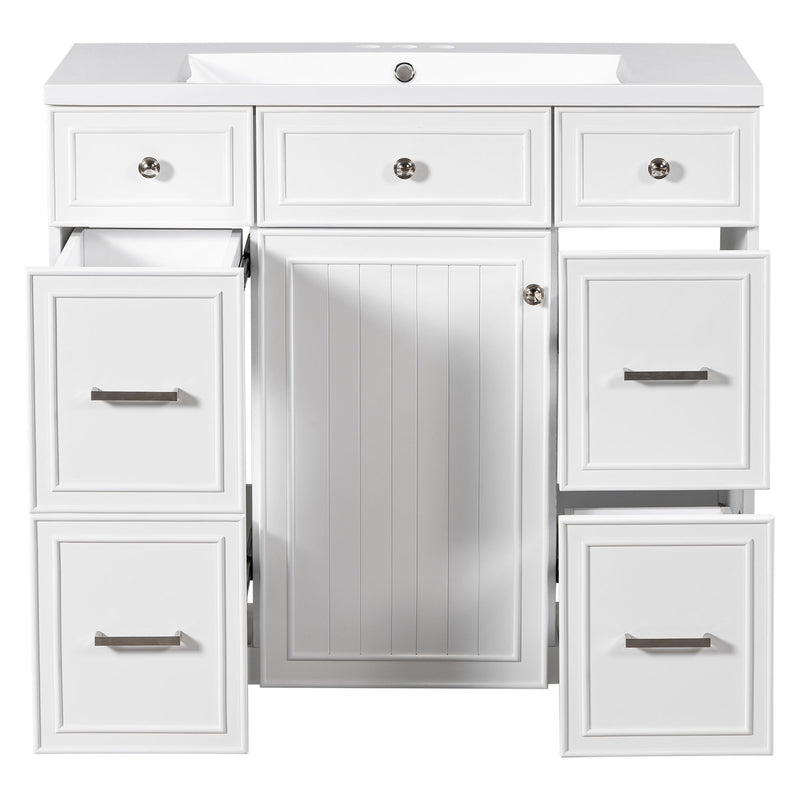 Bathroom Vanity Cabinet With Sink Top Combo Set, Single Sink, Shaker Cabinet With Soft Closing Door And Drawer