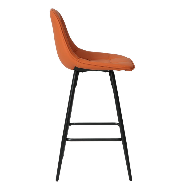 Modern Metal Counter Height Bar Stools With Back And Footrest (Set of 2)