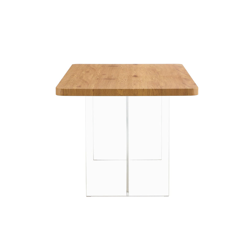 Modern Minimalist Wooden Table With Acrylic Legs