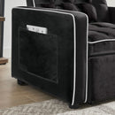 Modern Velvet 3 In 1 Sofa Bed Chair, Adjustable Recliner