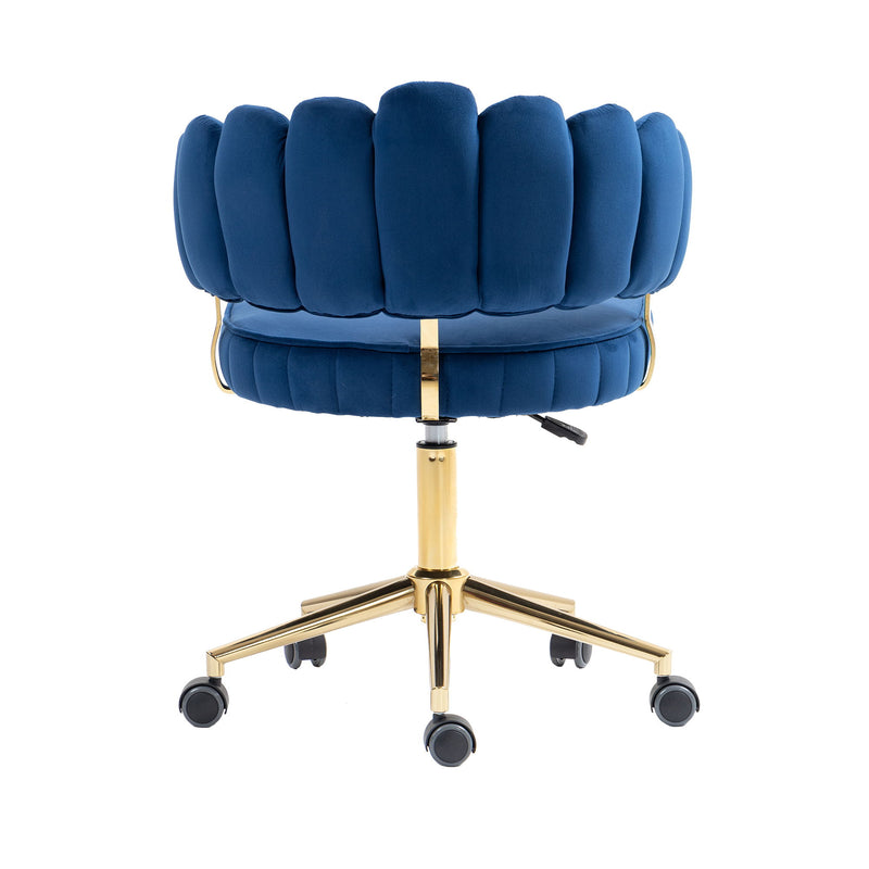 Modern Velvet Home Office Desk Chair With Adjustable Height And Swivel Wheels