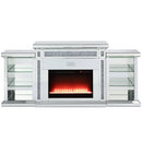 Noralie - Fireplace With LED & Bluetooth - Mirrored & Faux Diamonds