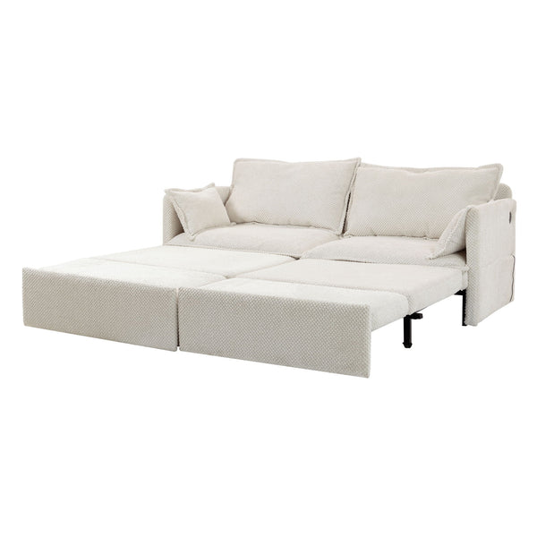 Pull Out Sofa Bed, Corduroy Convertible Sleeper Sofa Couch, Side Storage, And USB / C - Type Charging Ports Chair