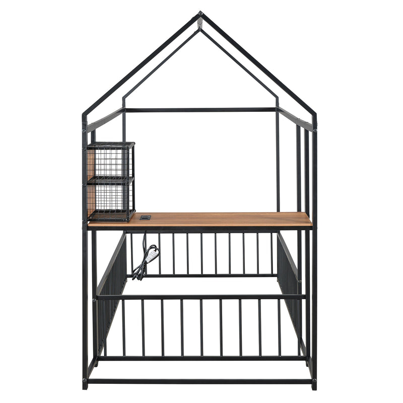 House Frame With Desk, Shelves, Power Outlets And USB Ports