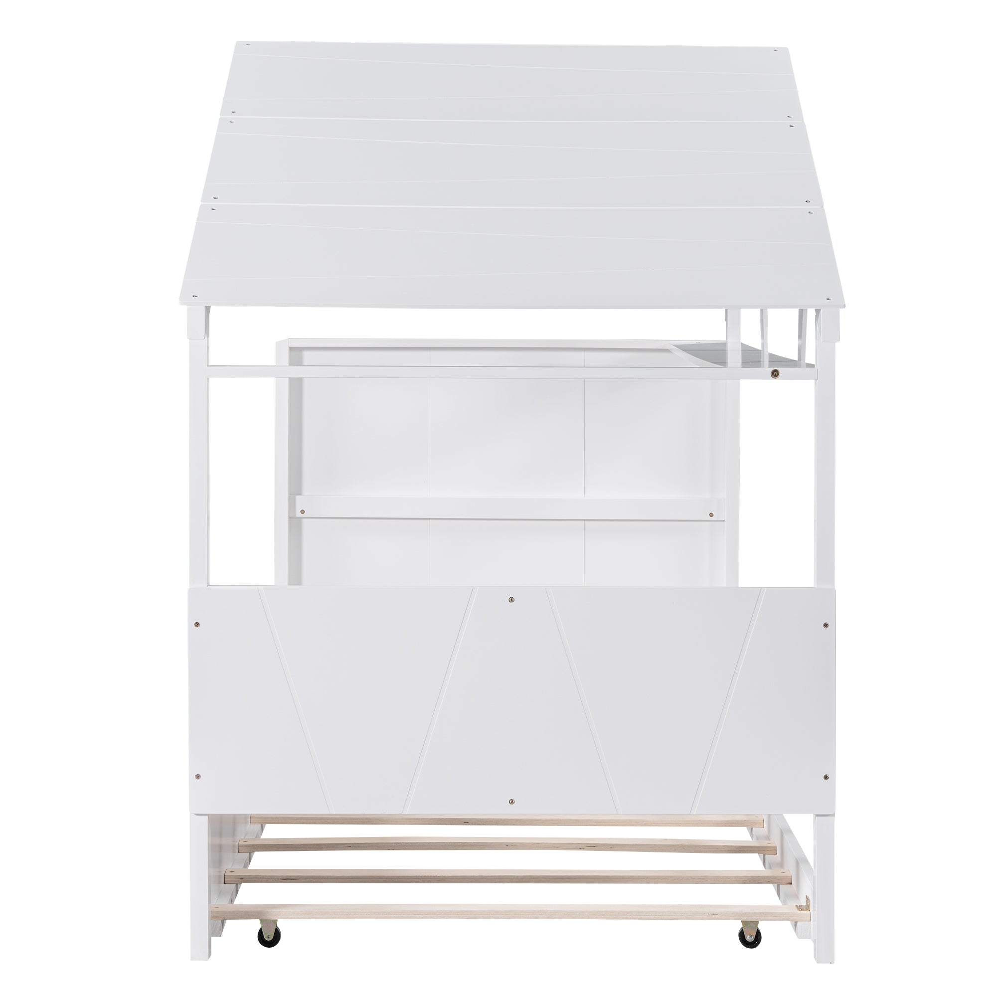 Wood Twin Size House Bed with Trundle and Storage, White - Atlantic Fine Furniture Melbourne FL