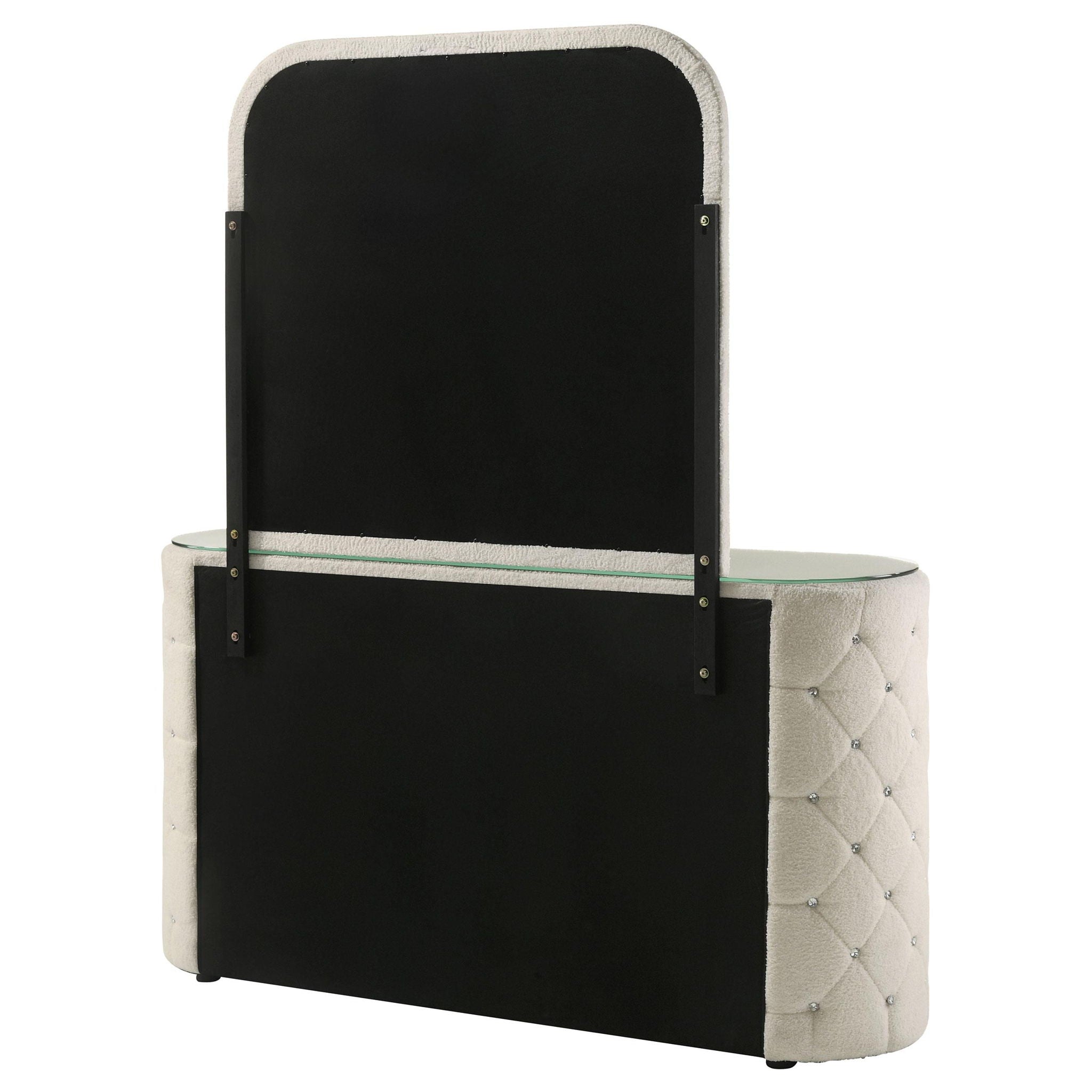 Sonya 6-drawer Upholstered Bedroom Dresser with Mirror Ivory