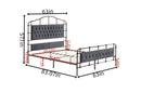Queen size High Boad Metal bed with soft head and tail, no spring, easy to assemble, no noise