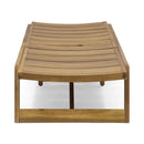 Outdoor Chaise Lounge With Adjustable Seating And Slat Panel - Yellow Brown