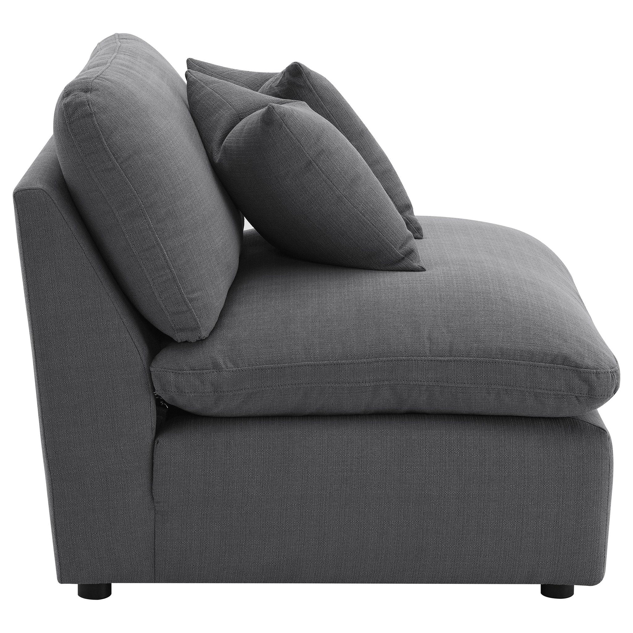 Hobson Upholstered Armless Chair Charcoal - Atlantic Fine Furniture Melbourne FL