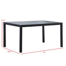 Outdoor Indoor Dining Table 59''L x 36.61''W Rectangle Aluminum Dining Table for Patio Garden Kitchen