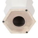 Contemporary Ceramic Drum Stool Indoor / Outdoor Side Table Glazed Accent Garden Stool - White