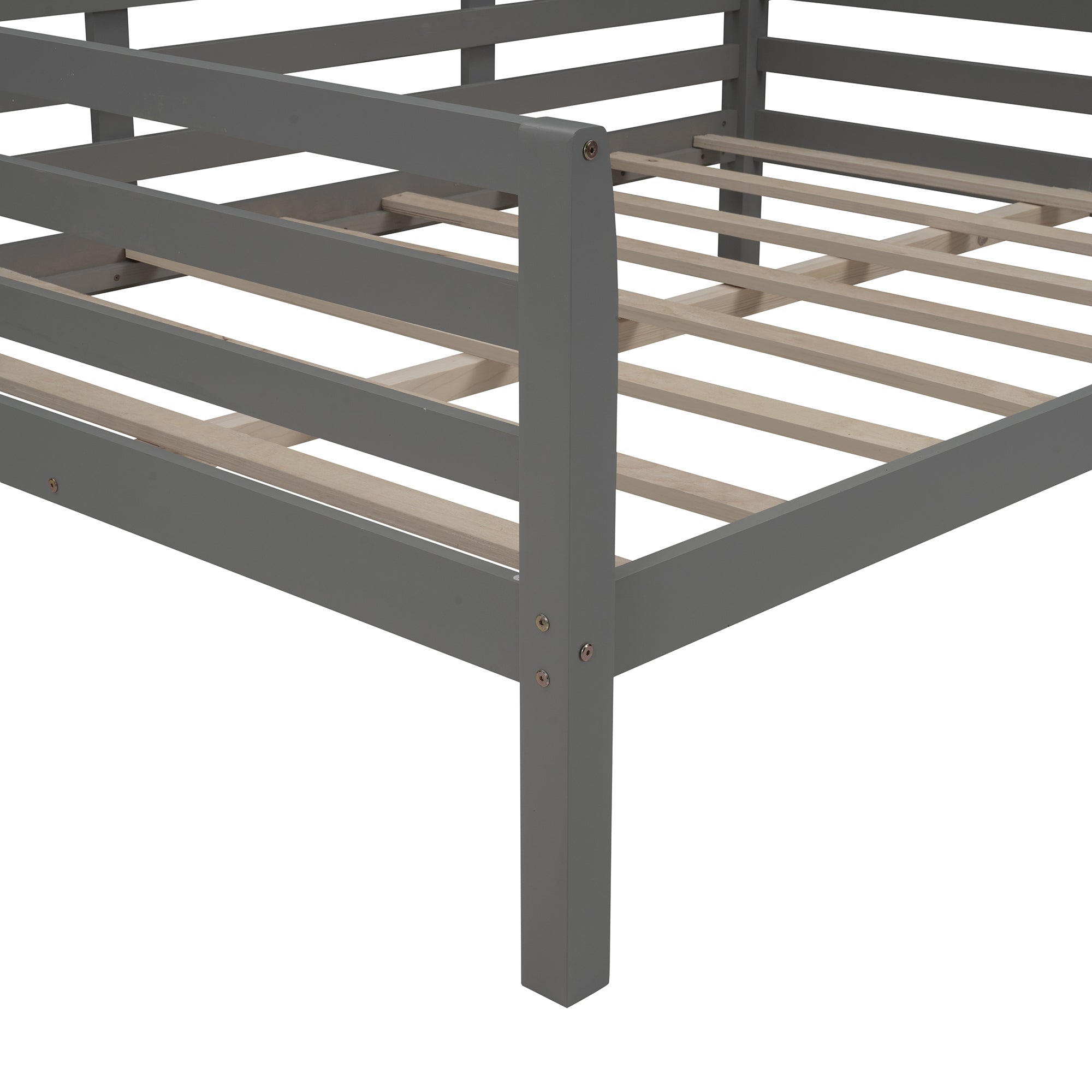 Wooden Full Size Daybed with Clean Lines, Gray