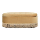 Melinda - Oval Tufted Bullion Fringe Storage Bench