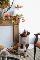 Mushroom Holiday Ornament, For Harvest Festival Fall Festival & Thanksgiving Table Decorations (Set of 2) - Beige / Light Brown