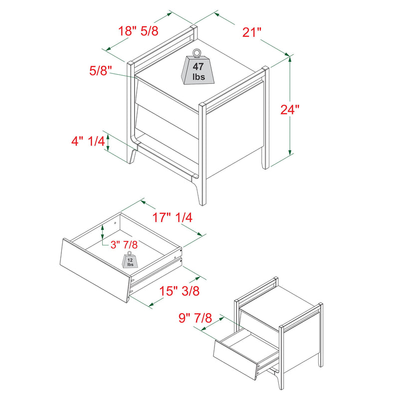 Scandi - Angle Face Nightstand