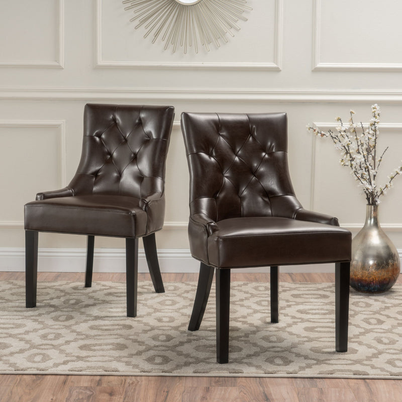 Contemporary Cheney Dining Chair Set With Tufted Design