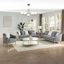 Fernando - Loveseat With 4 Pillows - Gray Chenille & Champagne