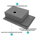 Single Bowl Workstation Kitchen Sink With Cup Washer 16 Gauge Stainless Steel - Black / Gray