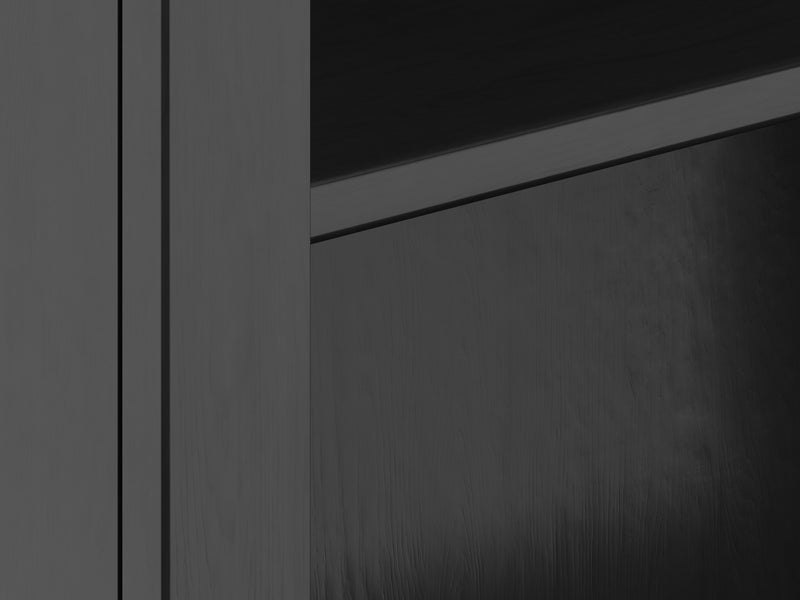 Essex - High 5 Shelf Bookcase - Black, Whiskey