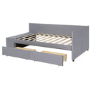 L Shaped Upholstered Platform Bed With Storage And Drawers