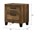 Morales - Rustic Nightstand - Oak