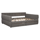 Upholstered Platform Bed With USB And 2 Drawers