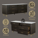Clayten - Dresser - Marble Top & Espresso