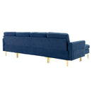 Modern L - Shape Convertible Sectional Sofa With Movable Ottoman