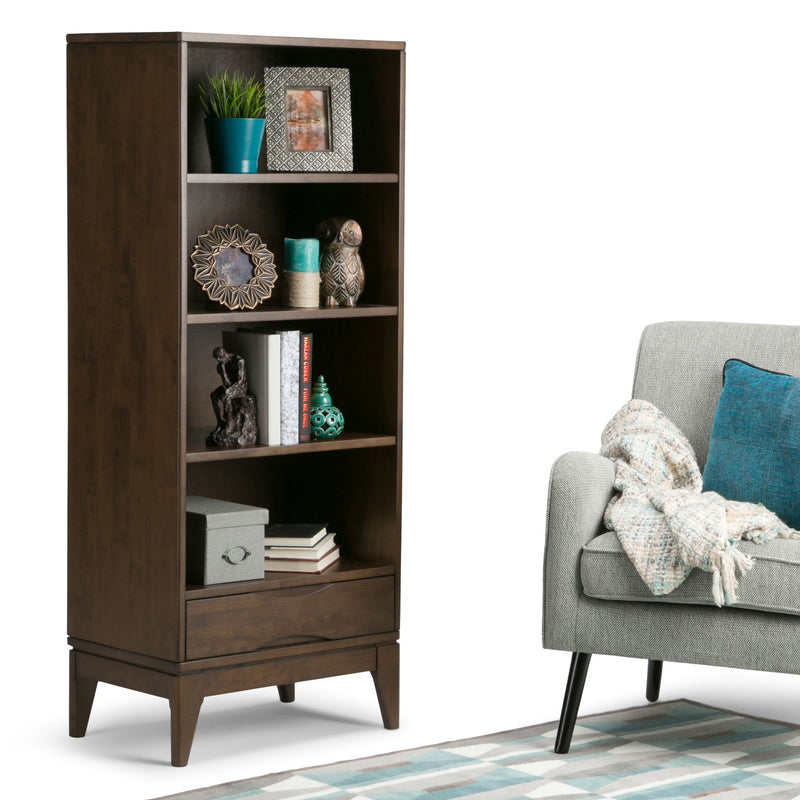 Harper - Bookcase With Storage - Walnut Brown