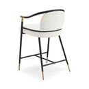 Contemporary Upholstered Counter Stool Set With Metal Frame