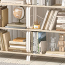 5 Tier Industrial Bookshelf, Tall Bookcase With Open Design, Vintage Storage Organizer
