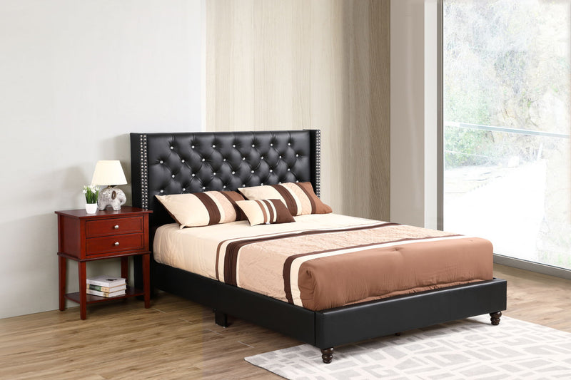 Julie - Upholstered Bed With Faux Diamonds