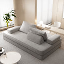 Multifunctional Convertible Sofa Bed With 2 Tumbler Backrests And 2 Pillows, Deep Seat Couch
