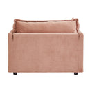 Modern Cozy Upholstered Armchair Sofa With Movable Ottoman