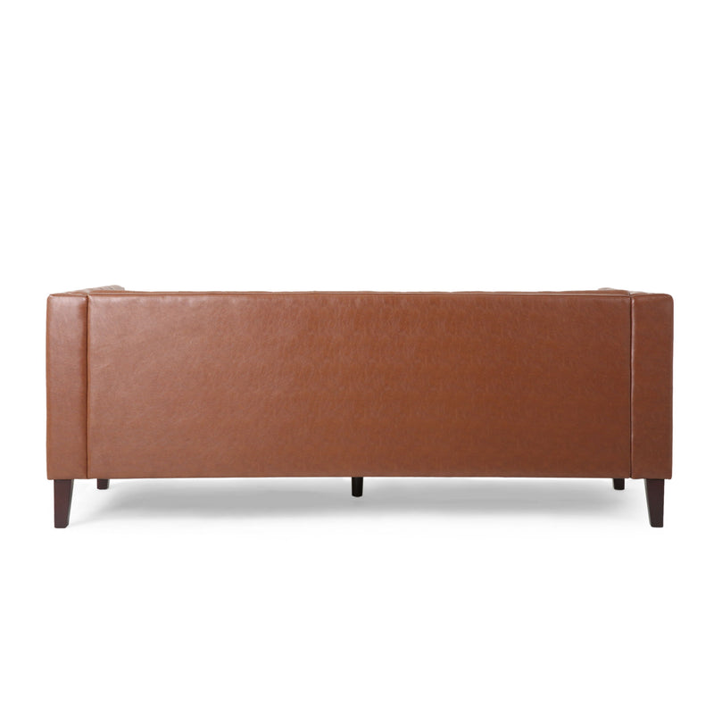 Comfy 3 Seat Sofa With Tufted Back, Modern For Living Room