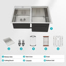 Outdoor Double Bowl Drop In Sink With Workstation - Brushed Nickel