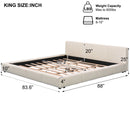 Stylish Upholstered Bed With Birch Wood Frame