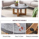 Modern Retro Texture Round Coffee Table With Crossed Legs - Gray