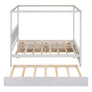 Canopy Platform Bed With Drawers, Support Slats, No Box Spring Needed