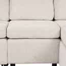 2 Seater Loveseat Sofa With Pull Out Bed, USB Charging, Dual Cup Holders - Beige