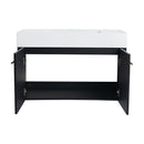 Modern Wall Mounted Bathroom Vanity With Thick Edge Resin Sink And Storage Rack