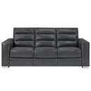 Yamein - Power Reclining Sofa With Bookcase Arms And LED Lights - Charcoal