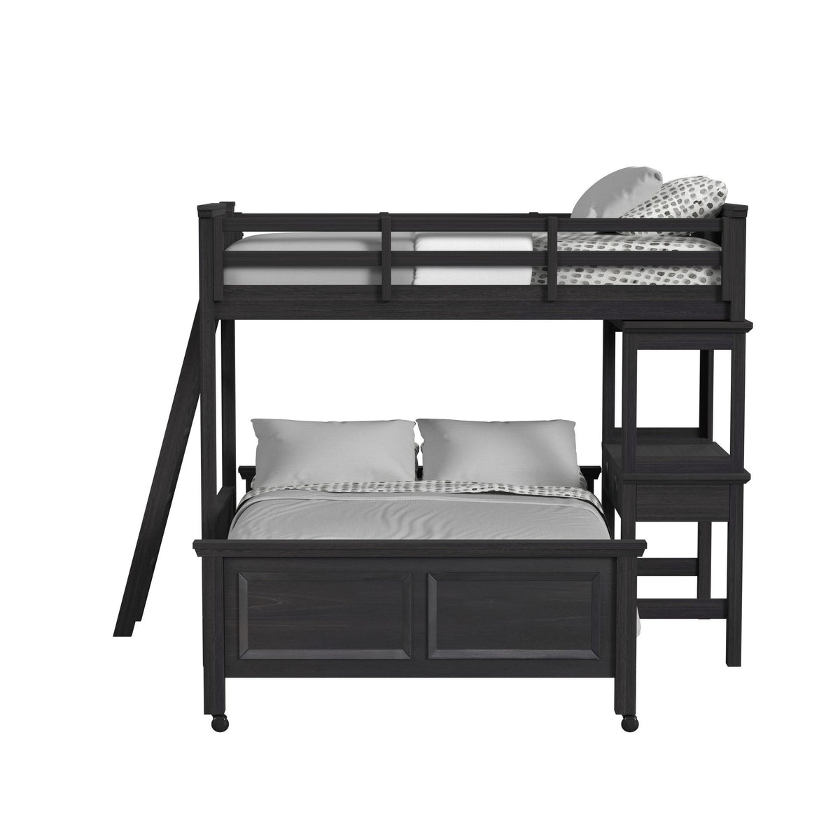 Hampton Kids Loft With Ladder And Desk With Speaker in Black by Elements International, view 19