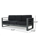 Cape Coral - Modern 3 Seater Sofa With Metal Tray